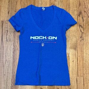 Nock-On Women's Blue V-Neck Top